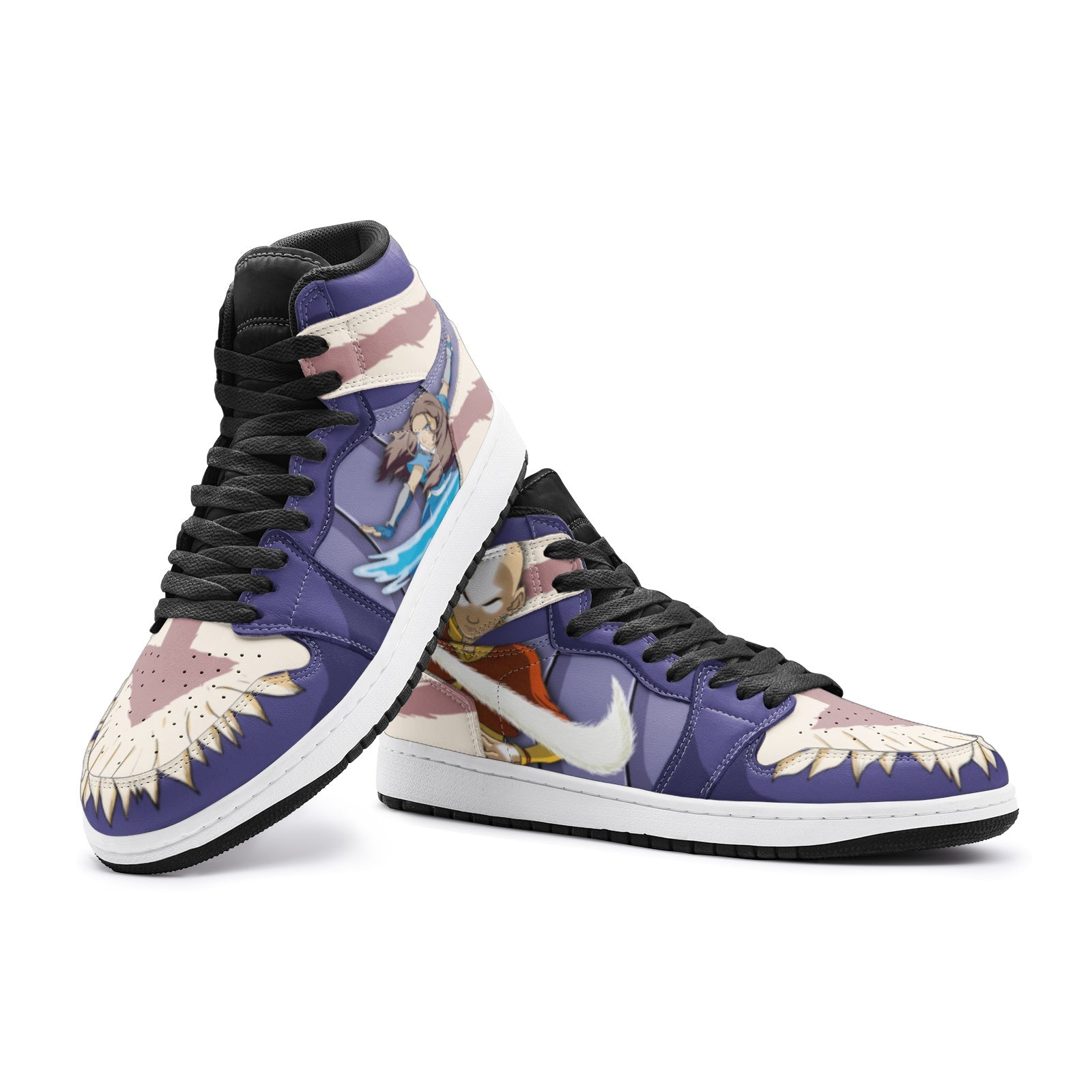Aang and Katara Avatar Mid 1 Basketball Shoes