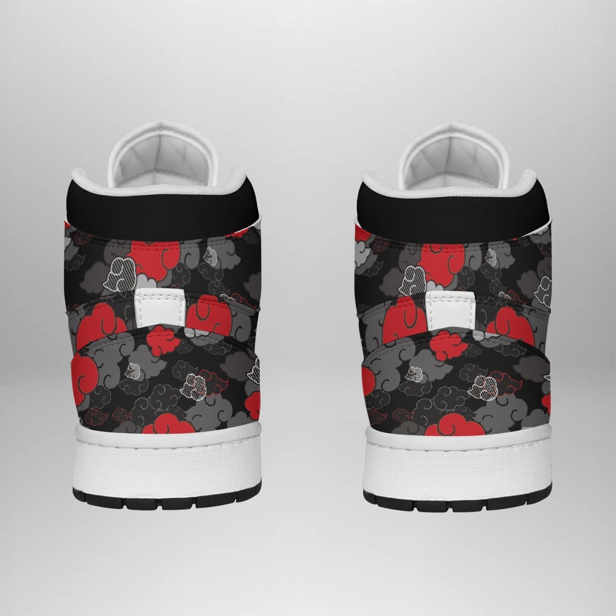 Akatsuki Black Aloha Pattern Basketball Shoes for Men - Stylish Shonen Mid 1 Sneakers