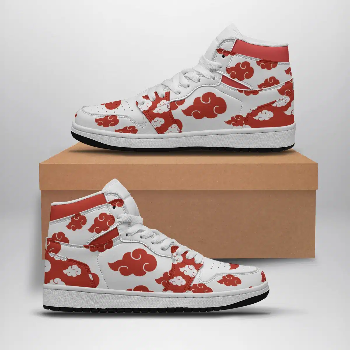 Akatsuki White Shonen Jump Mid 1 Basketball Shoes for Anime Fans
