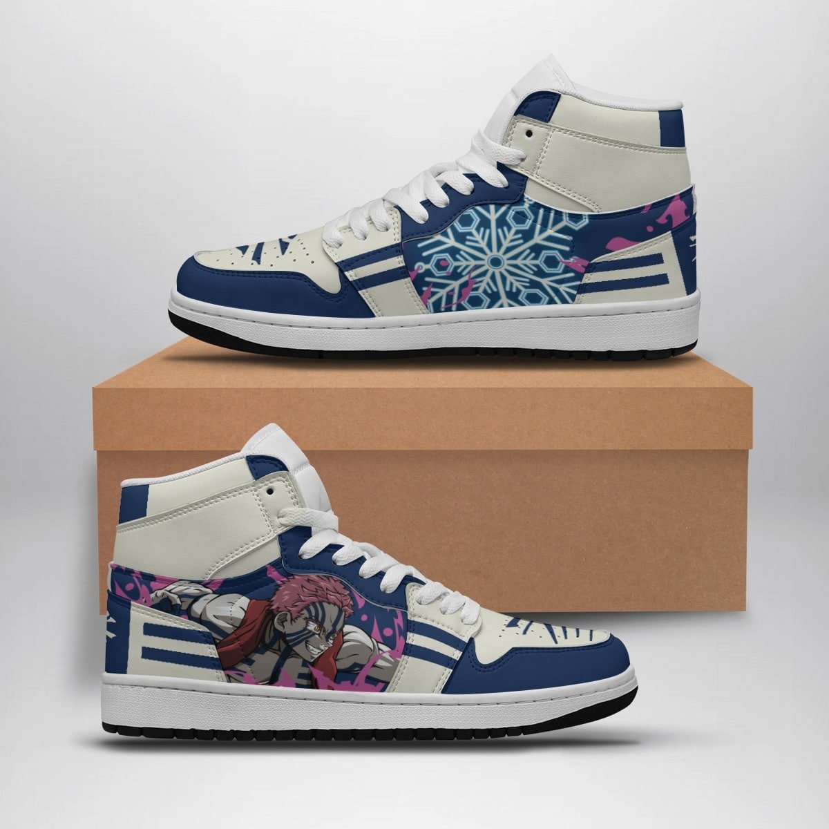 Akaza Demon Slayer Basketball Shoes for Men & Women - Stylish Mid 1 Sneakers