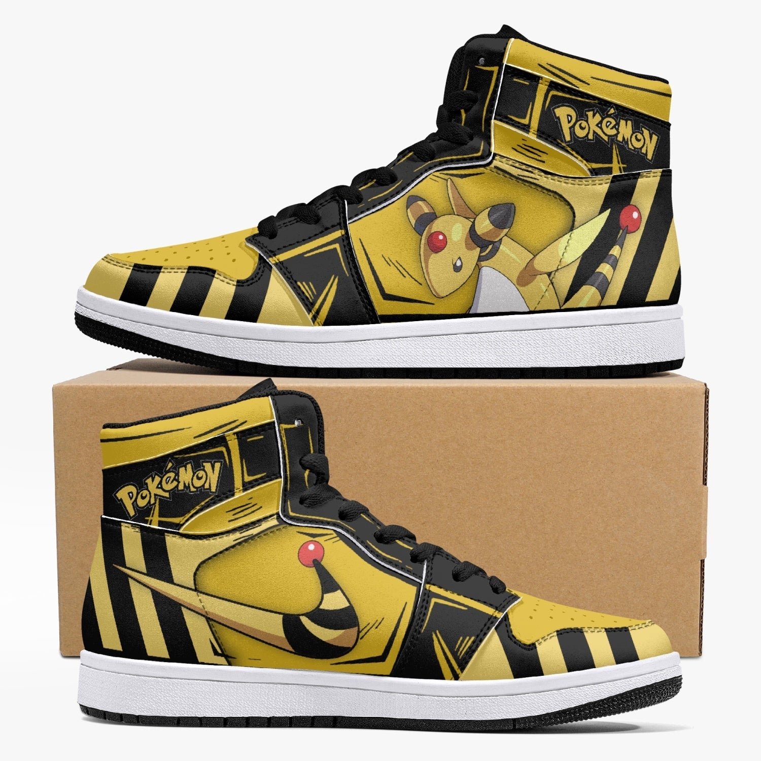 Ampharos Pokemon Mid 1 Basketball Shoes
