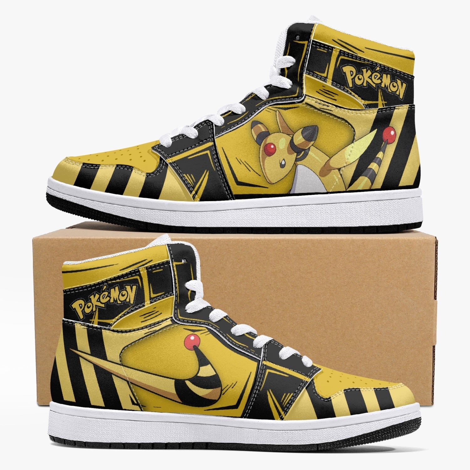 Ampharos Pokemon Mid 1 Basketball Shoes