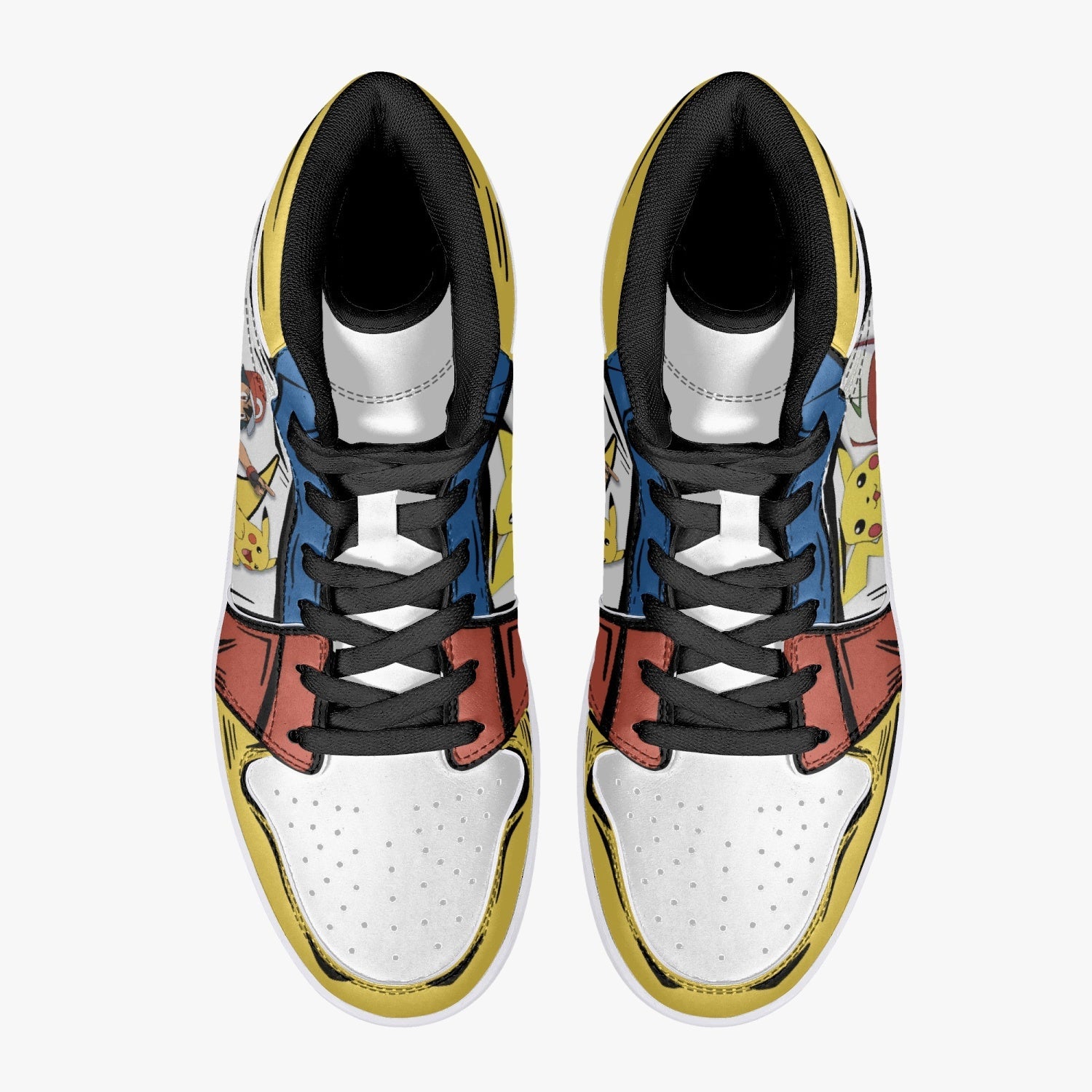 Ash Ketchum and Pikachu Mid 1 Basketball Shoes