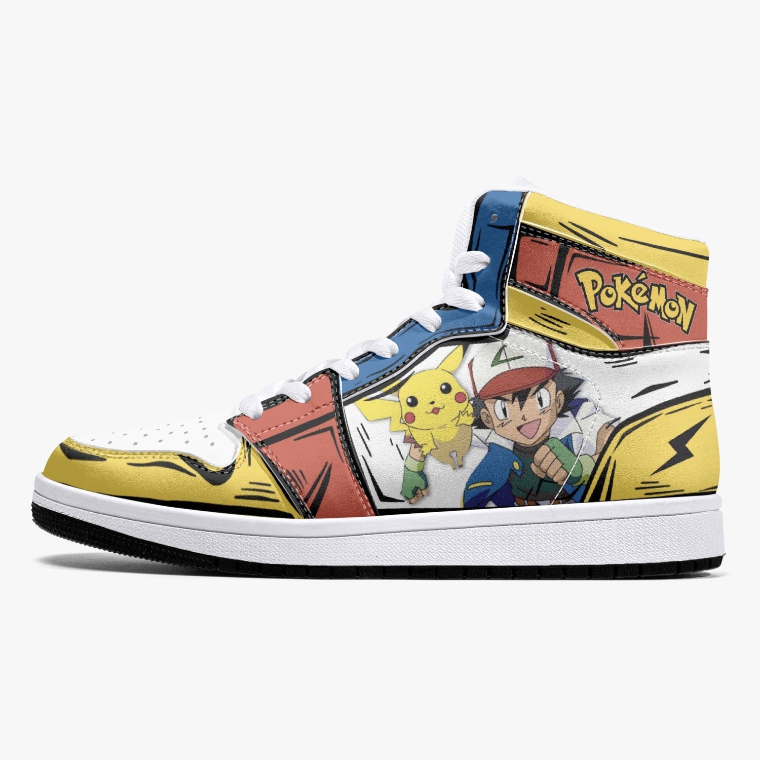 Ash Ketchum and Pikachu Mid 1 Basketball Shoes