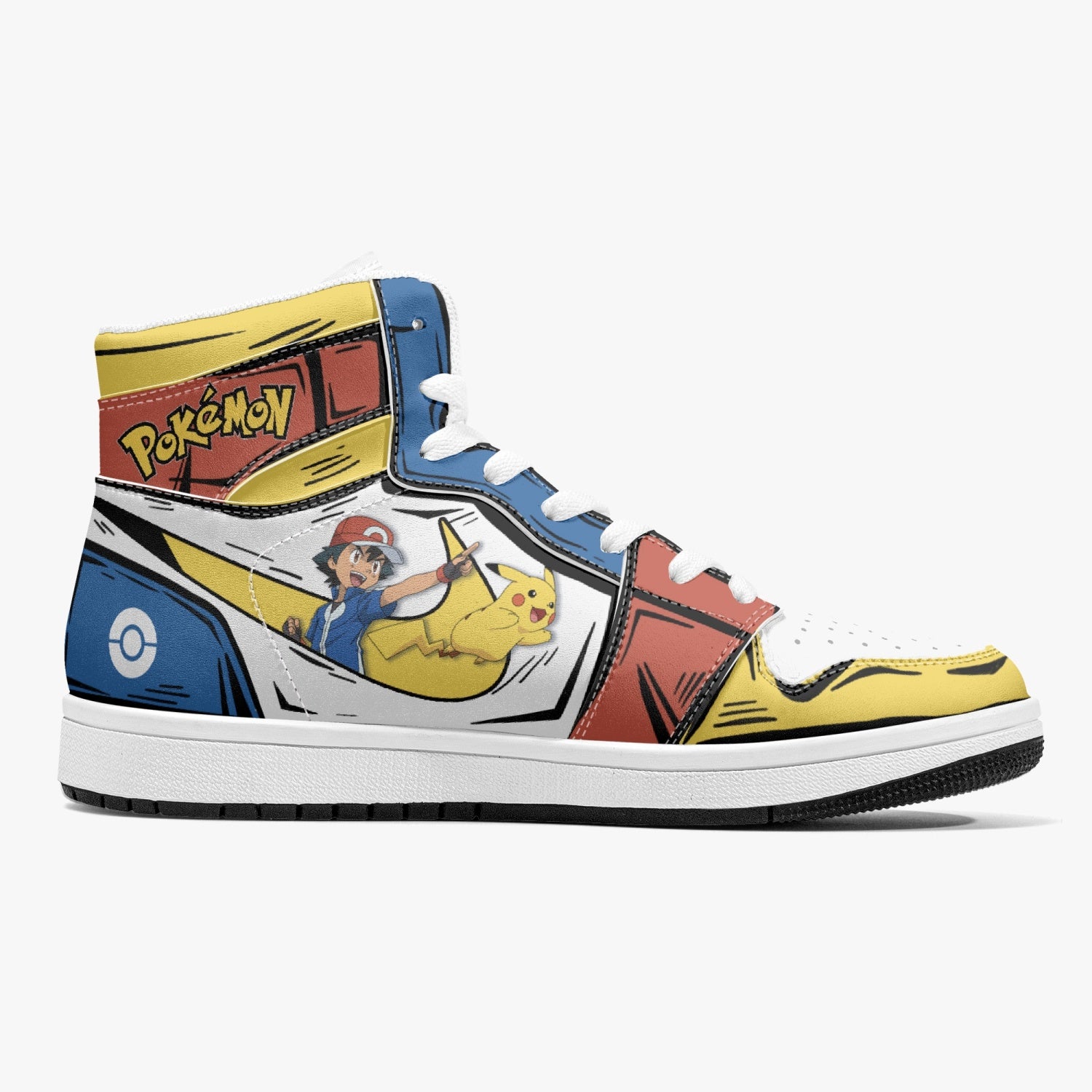 Ash Ketchum and Pikachu Mid 1 Basketball Shoes
