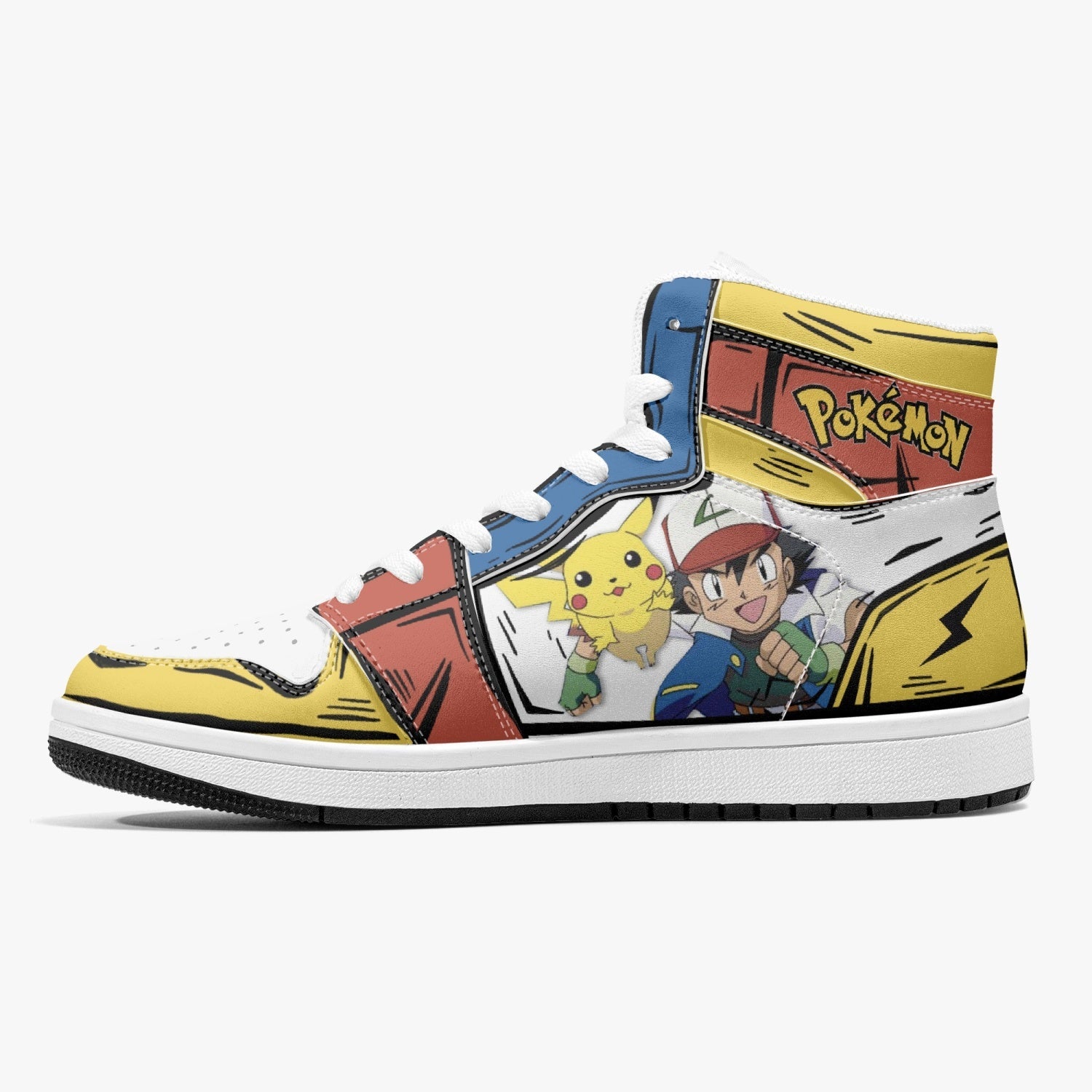 Ash Ketchum and Pikachu Mid 1 Basketball Shoes