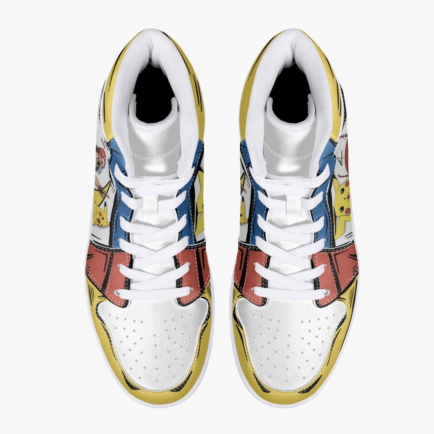 Ash Ketchum and Pikachu Mid 1 Basketball Shoes