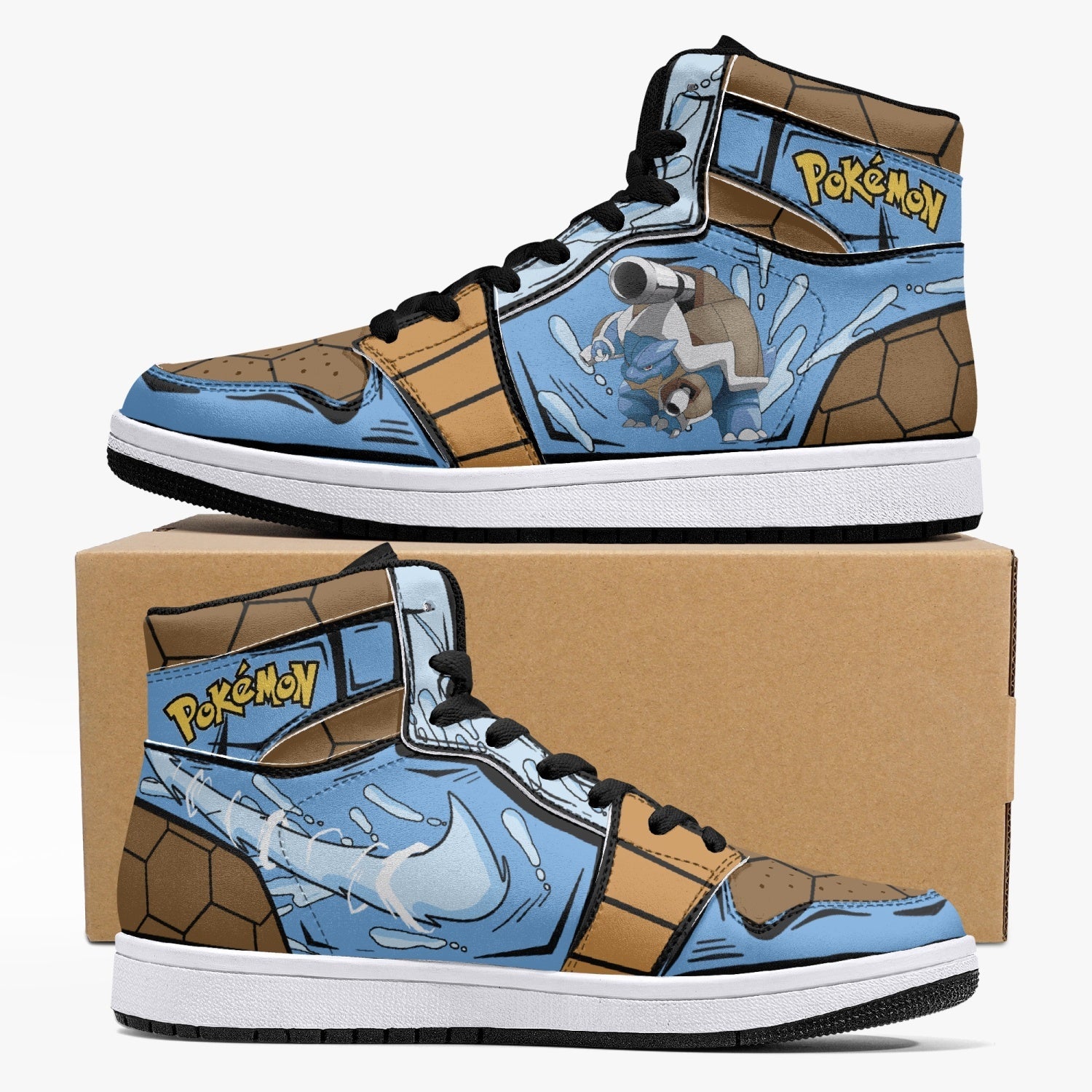 Blastoise Pokemon Mid 1 Basketball Shoes