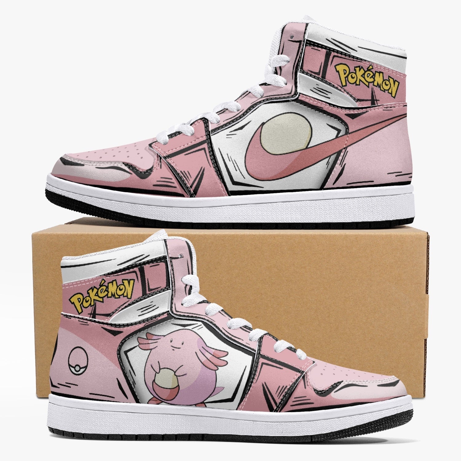 Chansey Pokemon Mid 1 Basketball Shoes