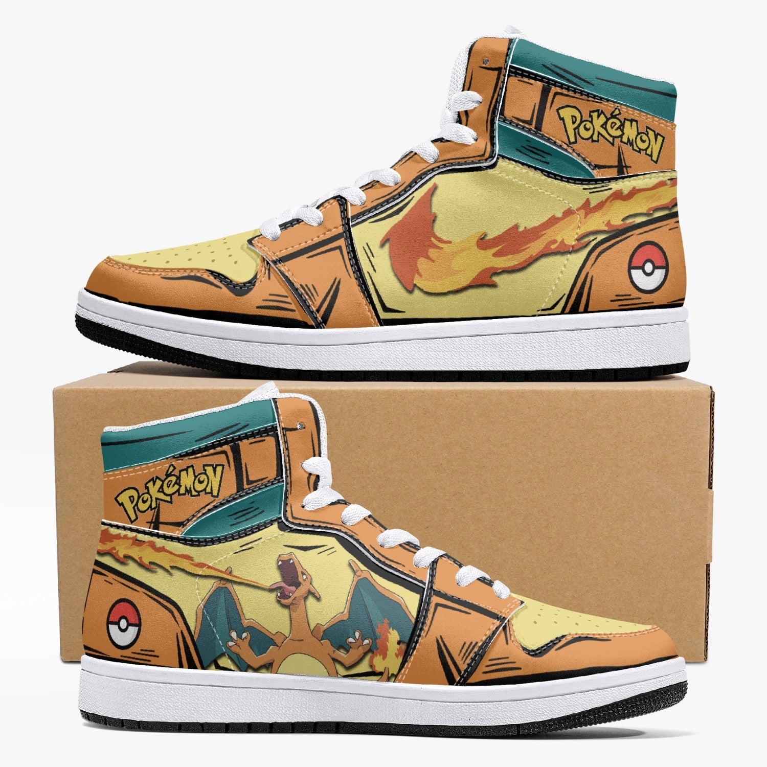 Charizard Pokemon 2 Mid 1 Basketball Shoes