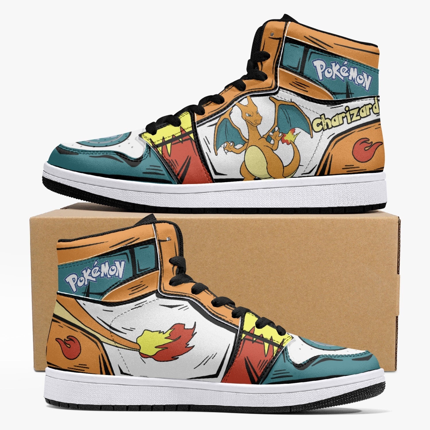 Charizard Pokemon Mid 1 Basketball Shoes