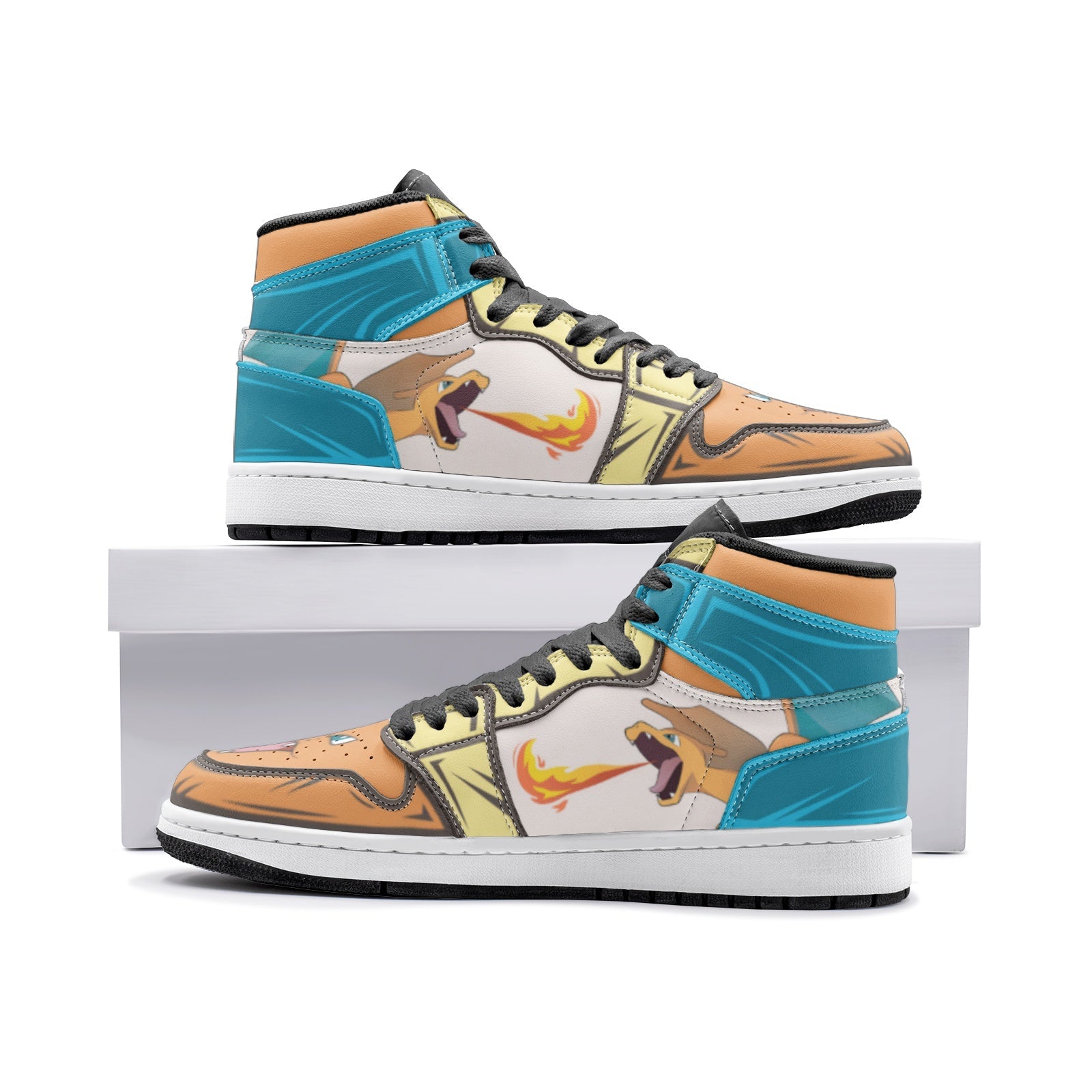 Charizard Roar Pokemon Mid 1 Basketball Shoes