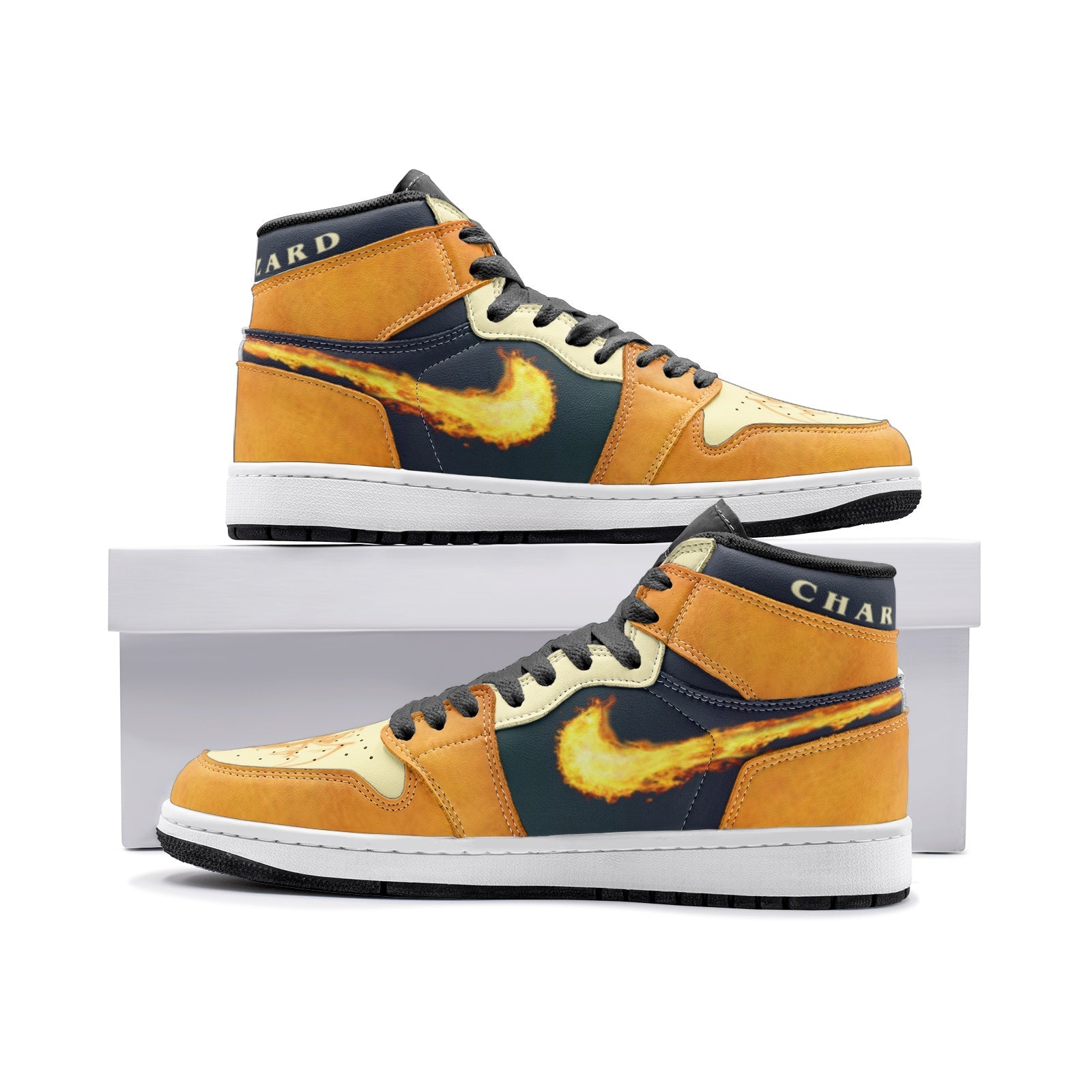 Charizard's Flame Pokemon Mid 1 Basketball Shoes