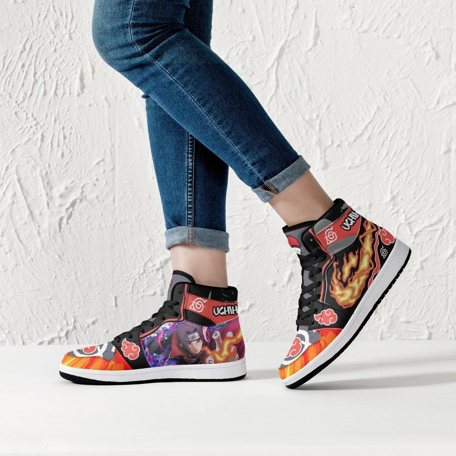 Clan Itachi Red Cloud Ninja Shippuden Mid 1 Basketball Shoes