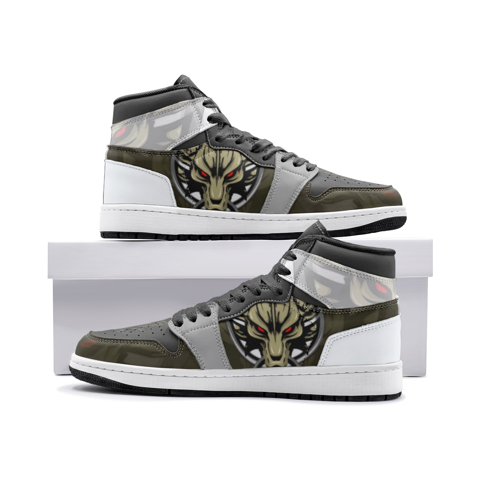Cloud Wolf Head Final Fantasy Mid 1 Basketball Shoes