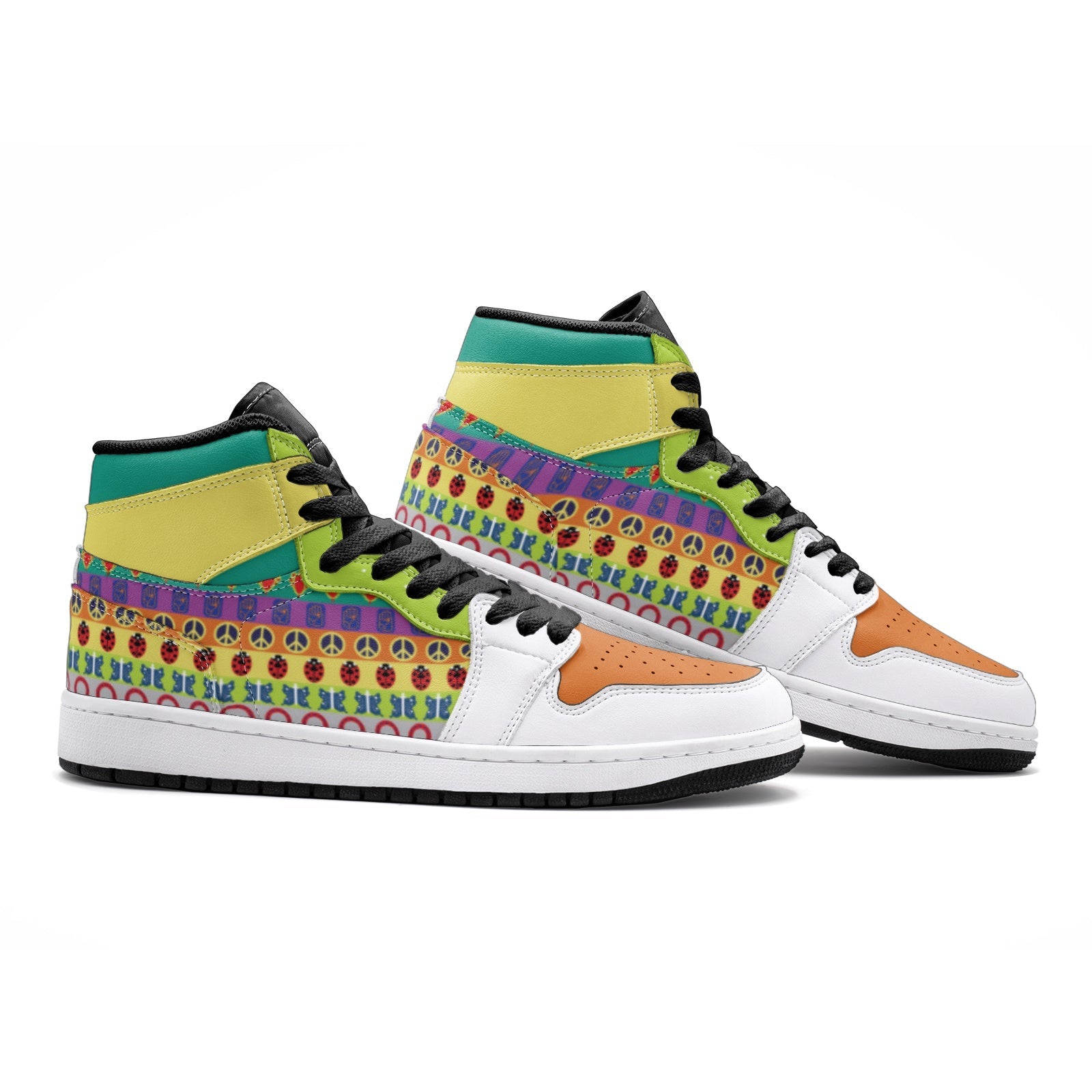 Colorful Patterns Jojo’s Bizarre Adventure Mid 1 Basketball Shoes