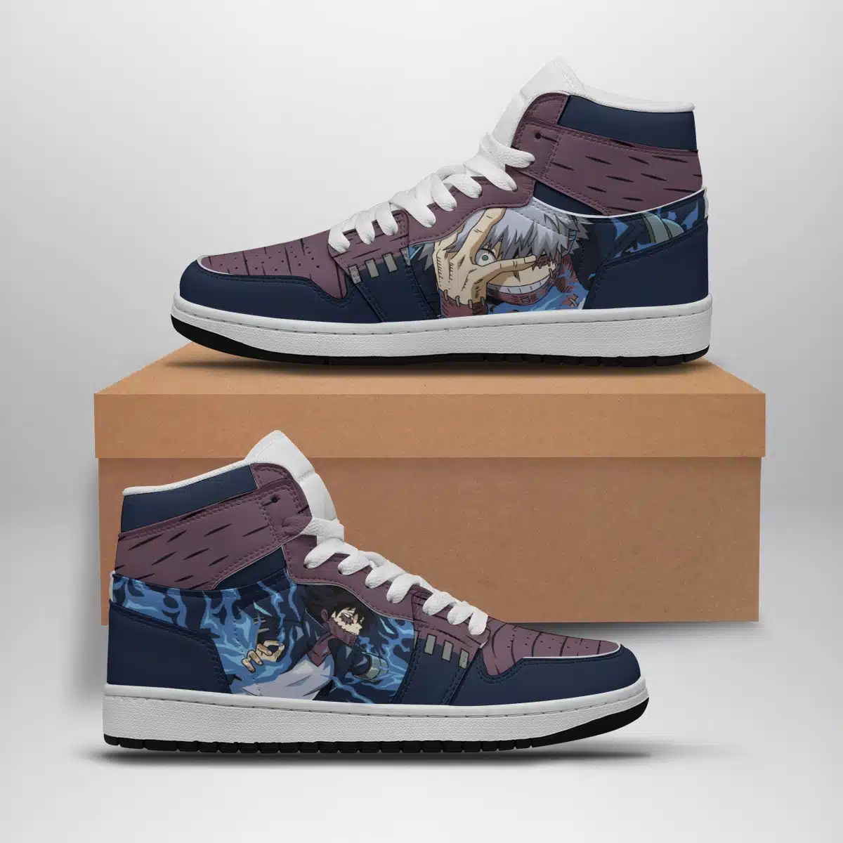 Dabi Blue Flame Basketball Shoes for My Hero Academia Fans - Mid 1 Style