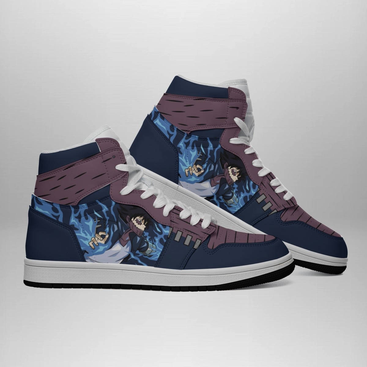 Dabi Blue Flame Basketball Shoes for My Hero Academia Fans - Mid 1 Style