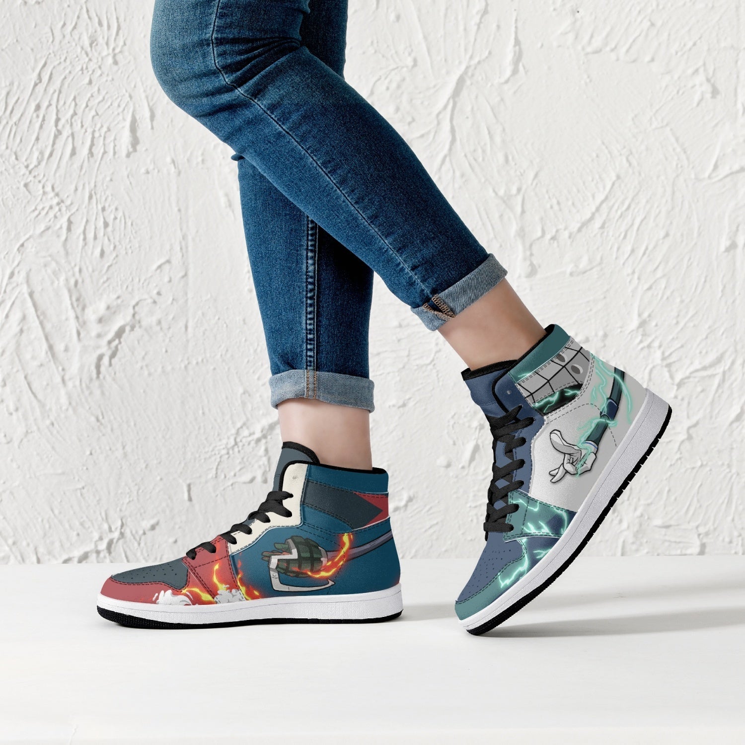 Deku and Bakugo My Hero Academia Mid 1 Basketball Shoes