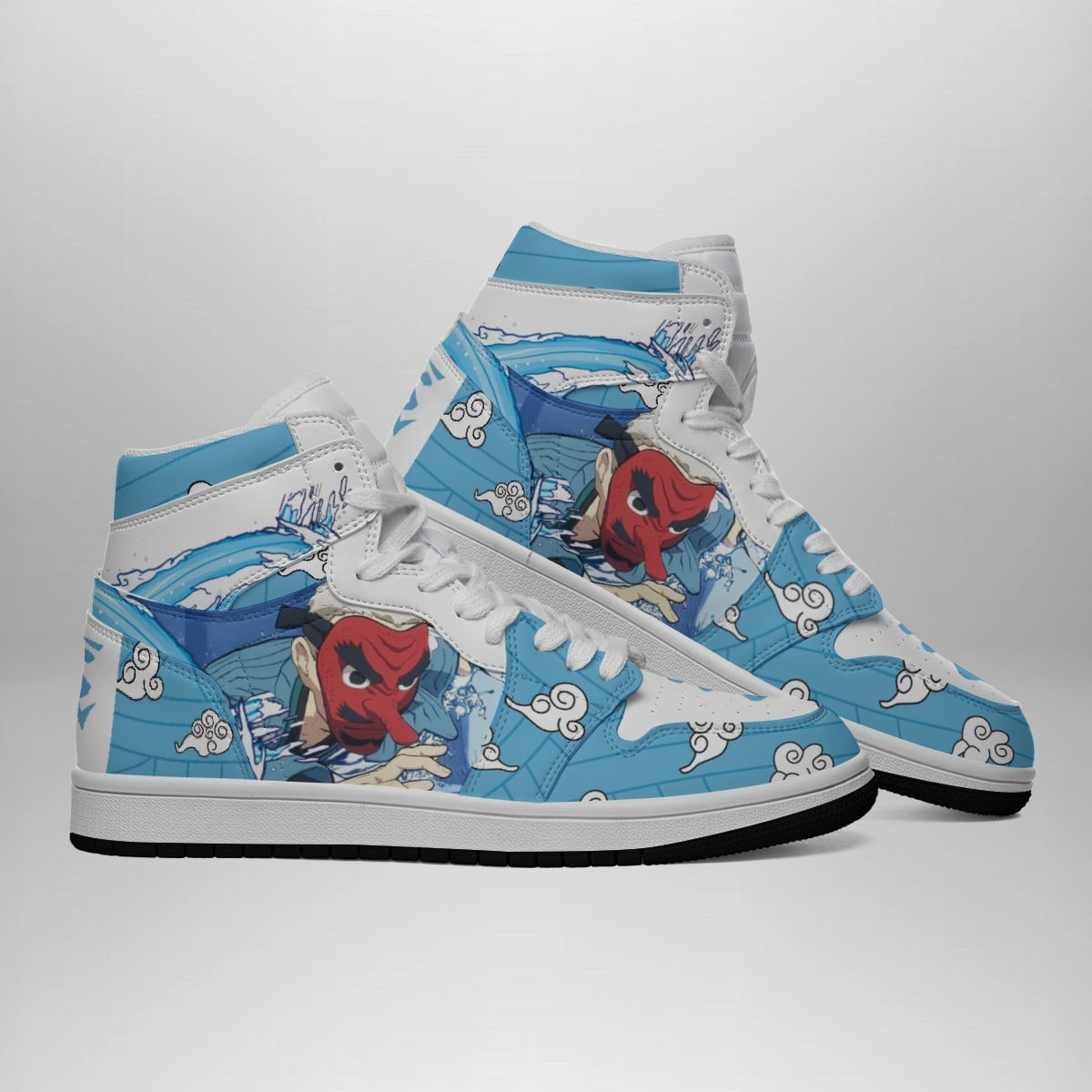 Demon Slayer Sakonji Urokodaki Mask Graphic Mid 1 Basketball Shoes for Anime Fans