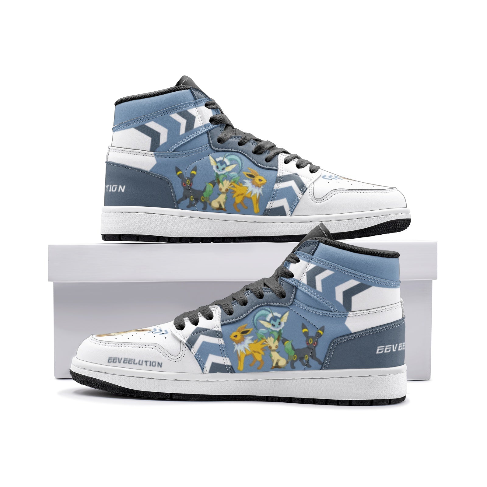 Eevee Evolution Pokemon Mid 1 Basketball Shoes