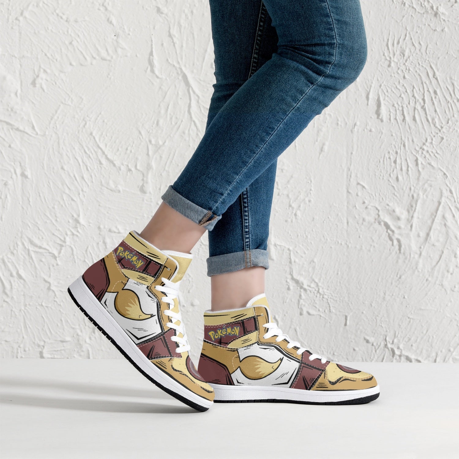 Eevee Pokemon Mid 1 Basketball Shoes