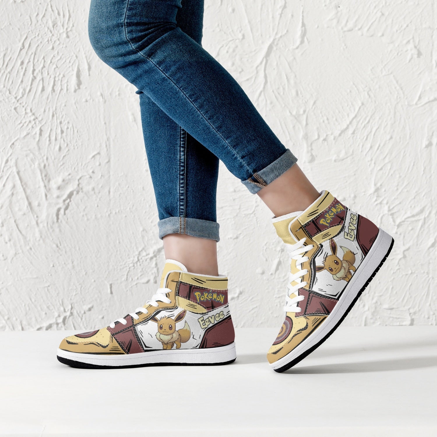 Eevee Pokemon Mid 1 Basketball Shoes