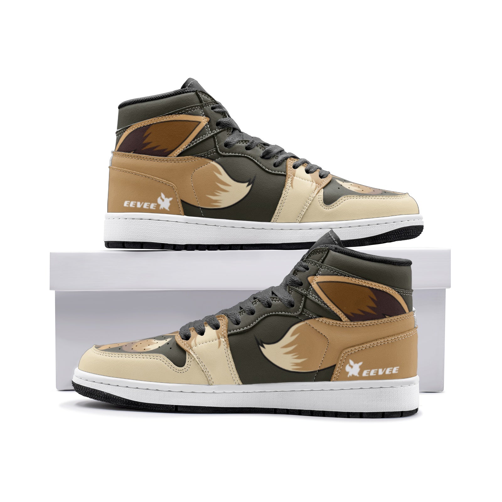 Eevee Pokemon V2 Mid 1 Basketball Shoes