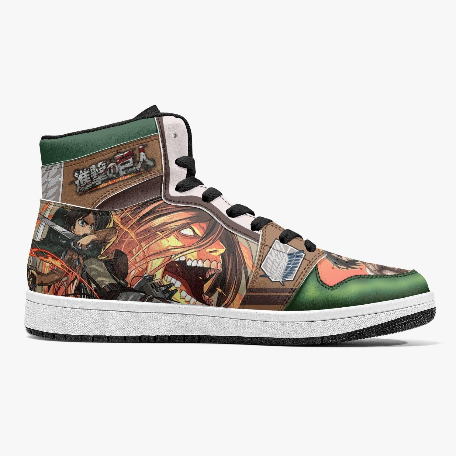 Eren Yeager Titan Transformation Shingeki no Kyojin Mid 1 Basketball Shoes