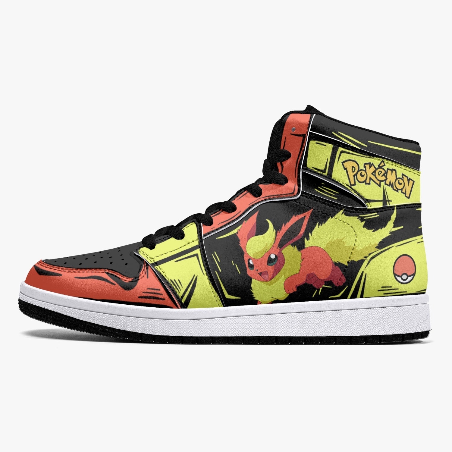 Flareon Pokemon Mid 1 Basketball Shoes