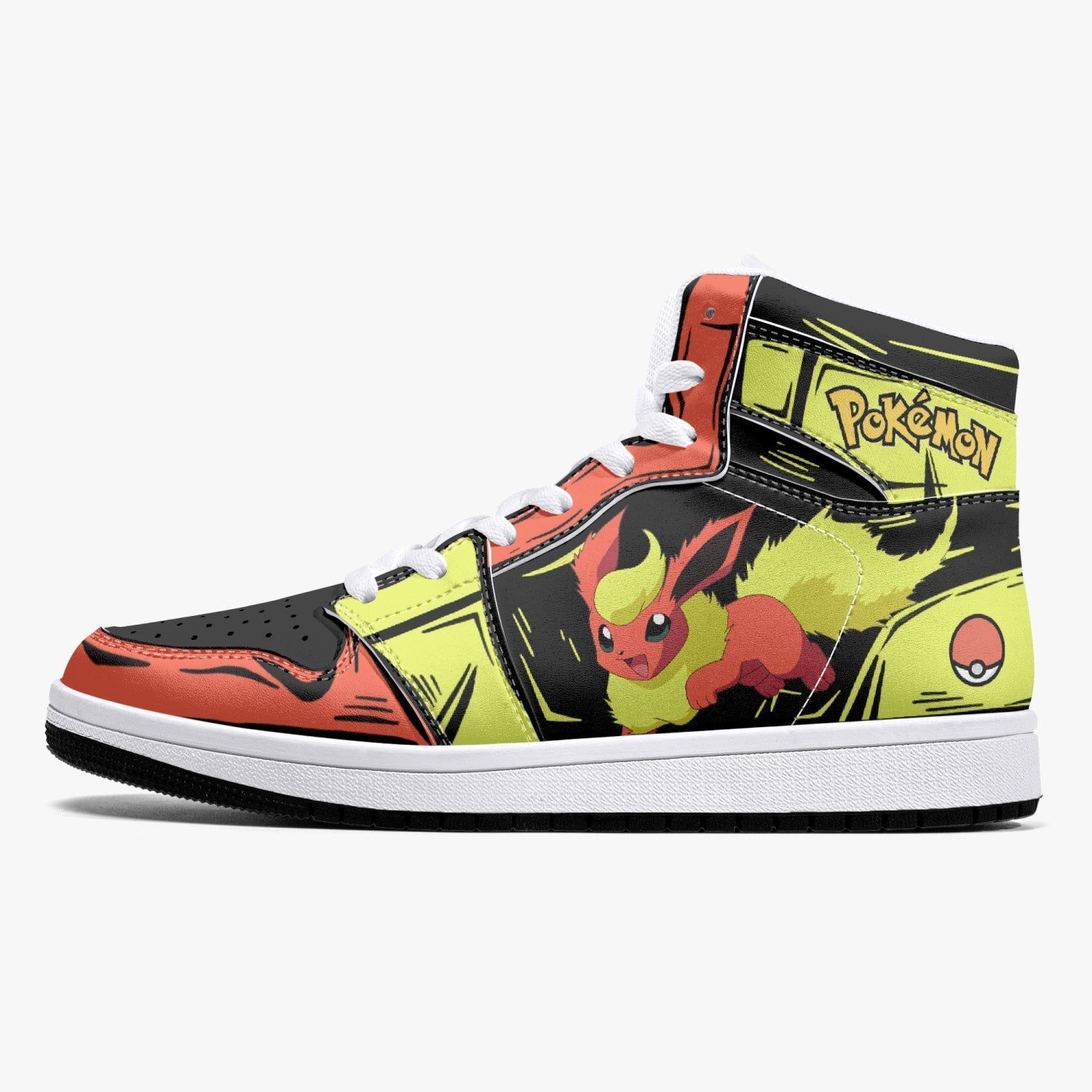 Flareon Pokemon Mid 1 Basketball Shoes