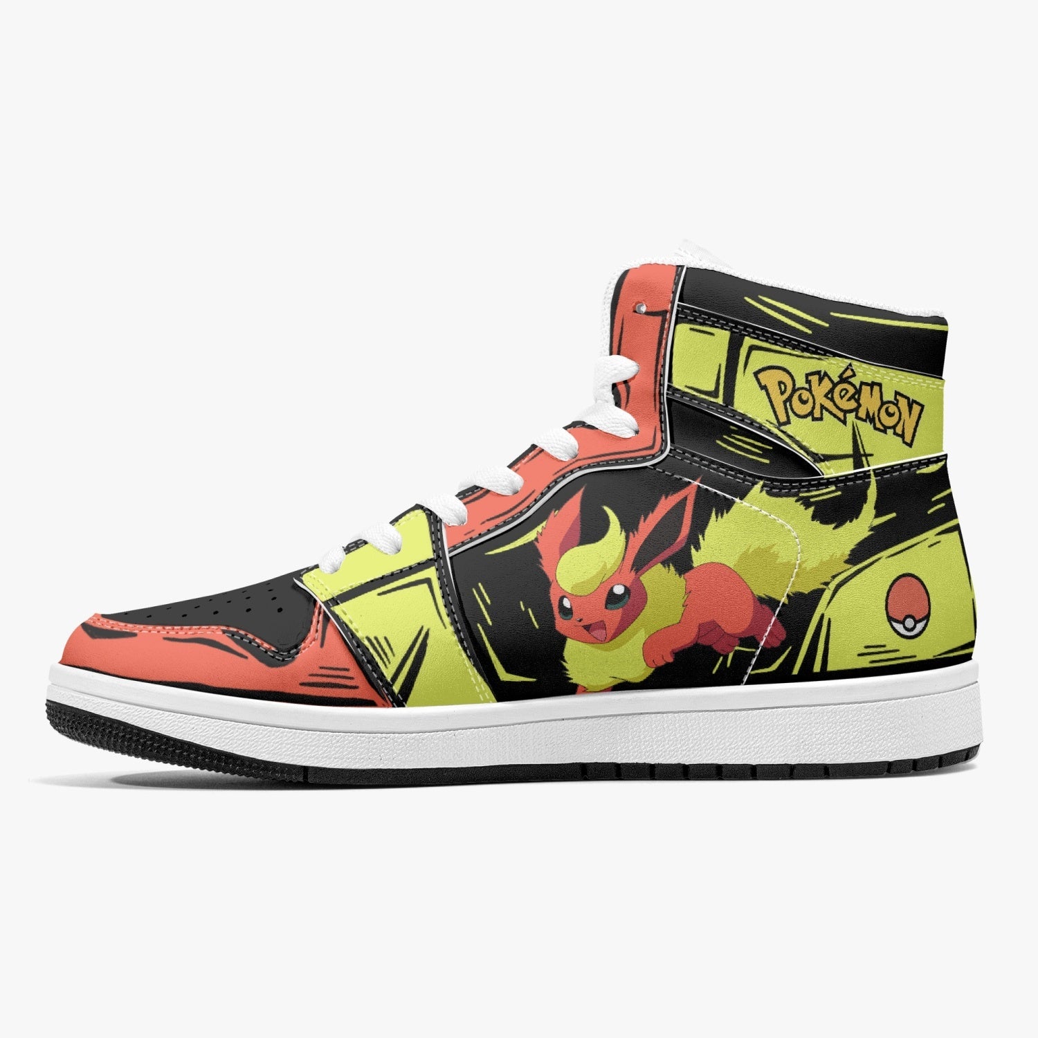Flareon Pokemon Mid 1 Basketball Shoes