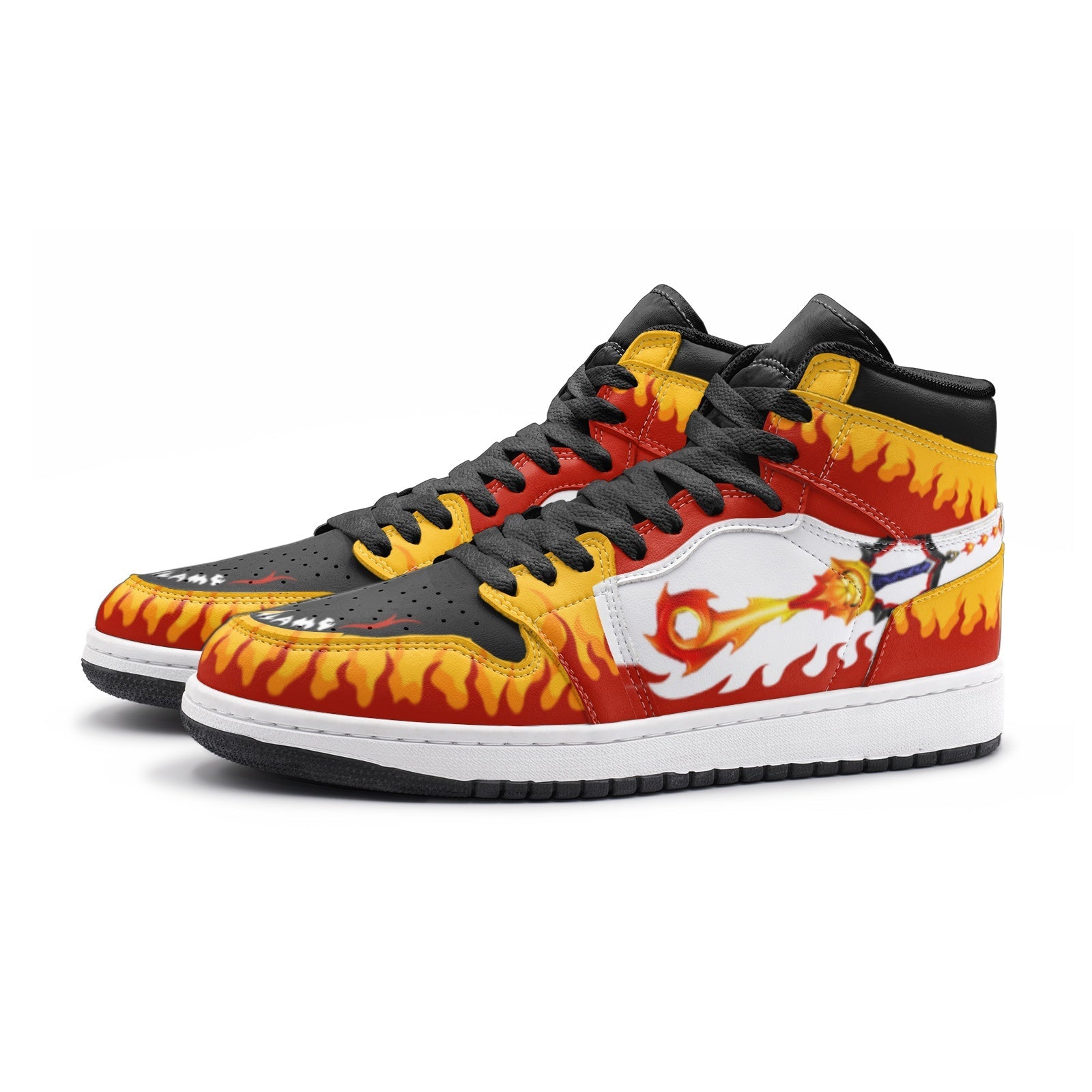 Frolic Flame Keyblade Kingdom Hearts Mid 1 Basketball Shoes