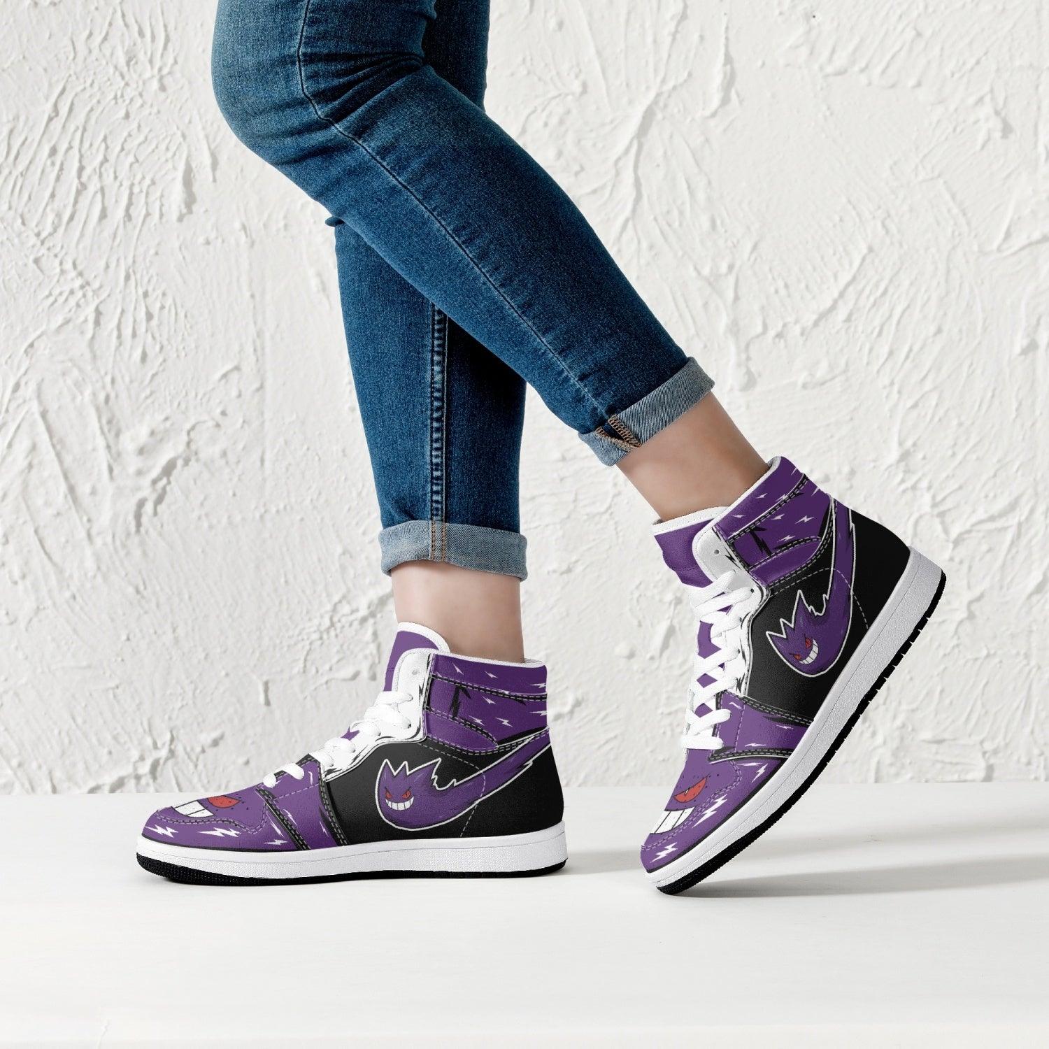 Ghost Gengar Pokemon Mid 1 Basketball Shoes