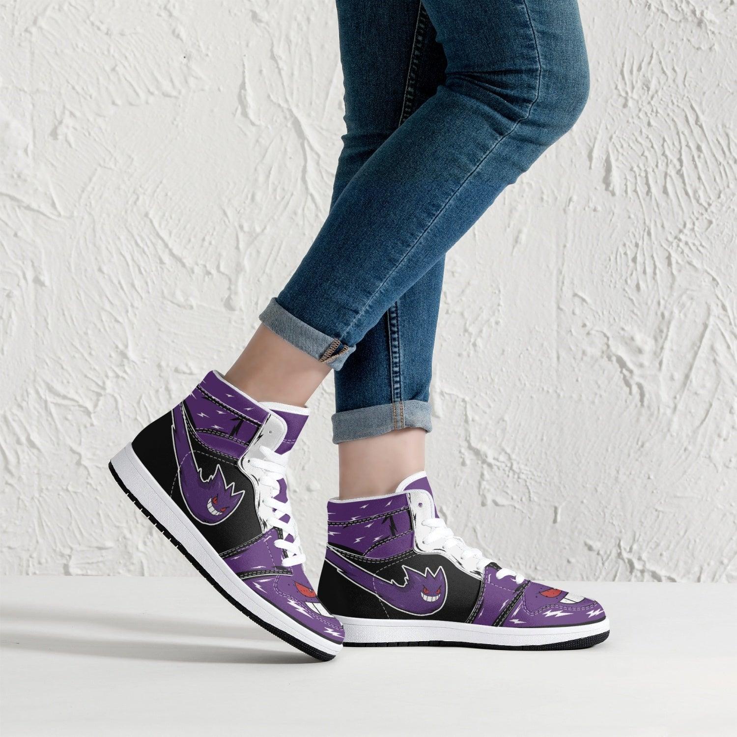 Ghost Gengar Pokemon Mid 1 Basketball Shoes