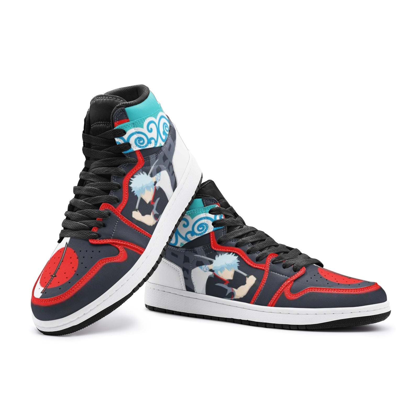 Gintoki Kimono Pattern Gintama Mid 1 Basketball Shoes