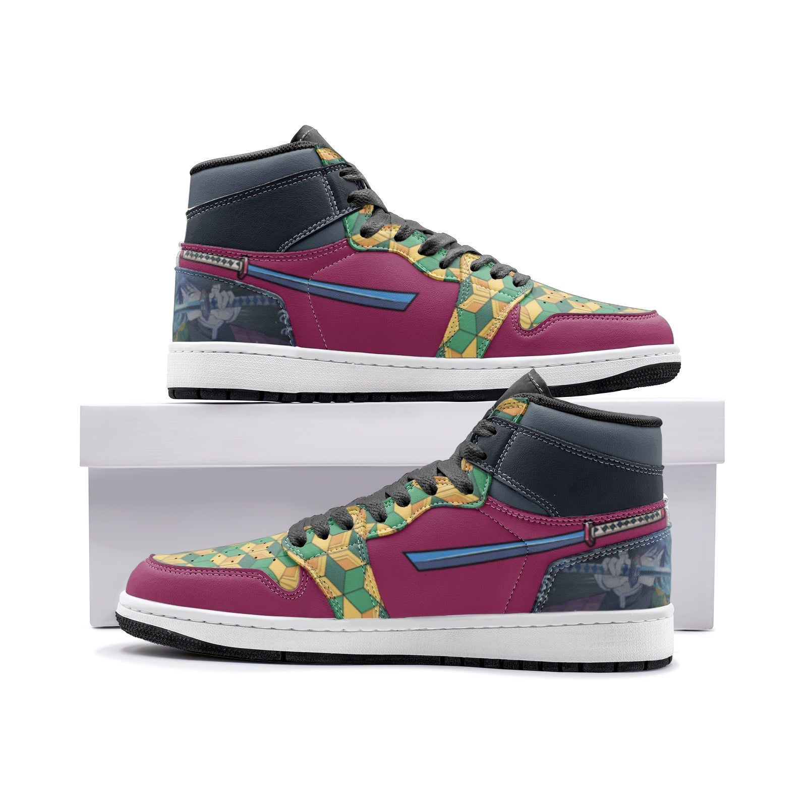 Giyu Tomioka Demon Slayer V2 Mid 1 Basketball Shoes