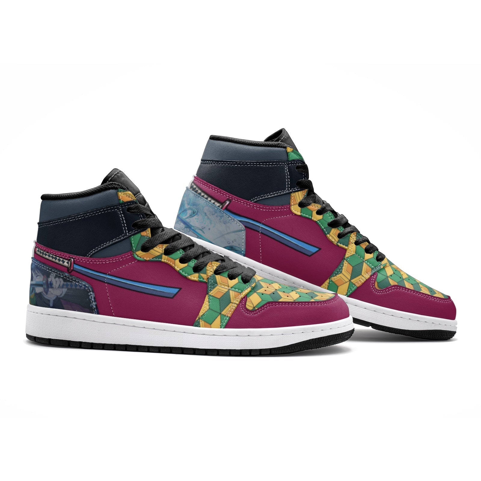 Giyu Tomioka Demon Slayer V2 Mid 1 Basketball Shoes
