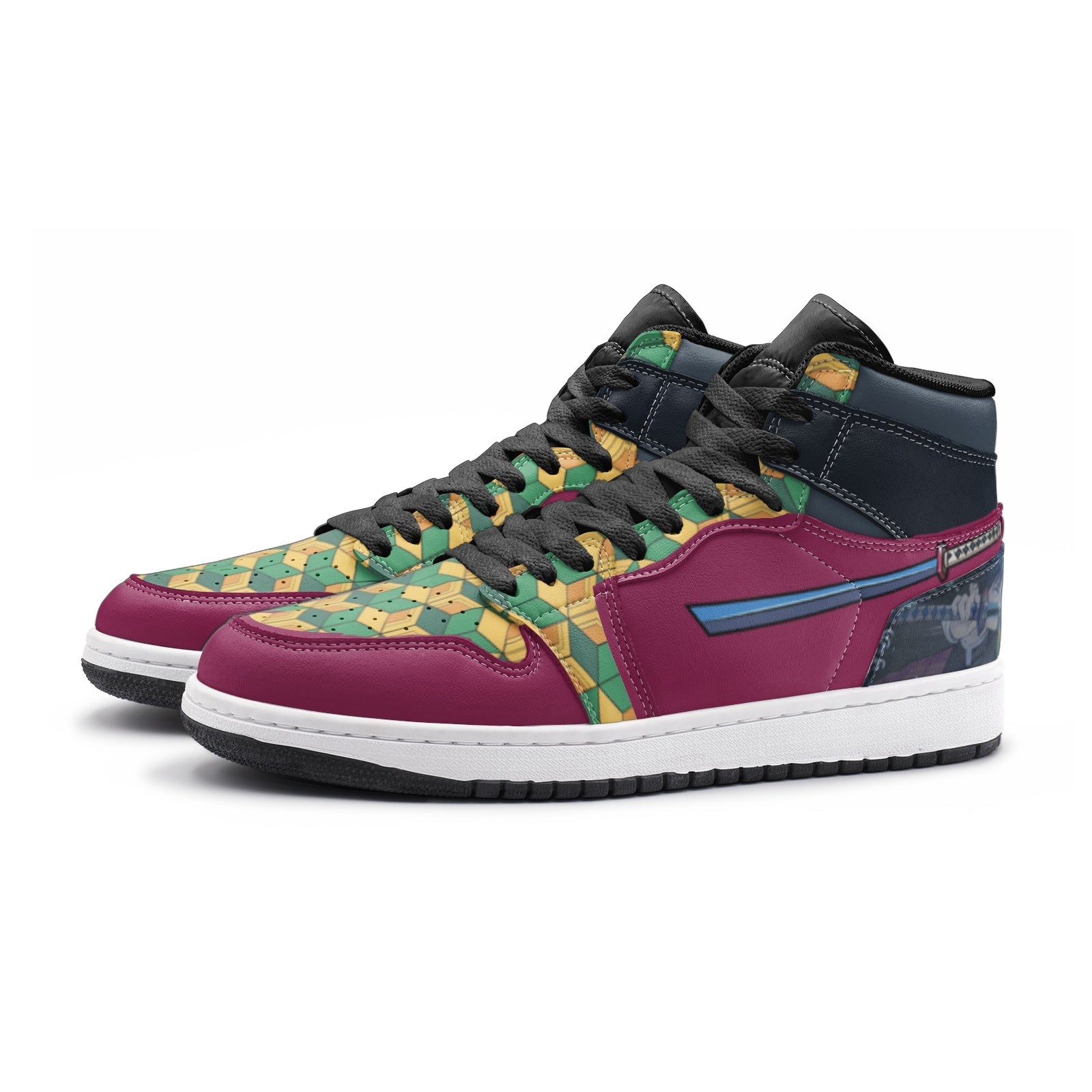 Giyu Tomioka Demon Slayer V2 Mid 1 Basketball Shoes