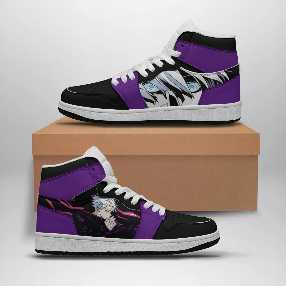 Gojo Unlimited Void Basketball Shoes for Jujutsu Kaisen Fans - Shonen Mid 1 Style