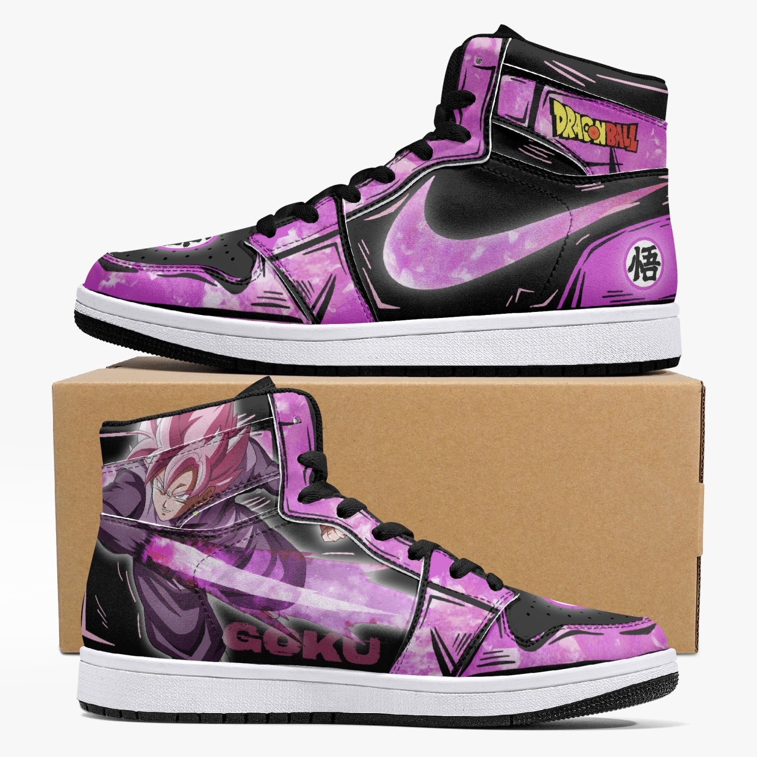 Goku Black Rose Dragon Ball Mid 1 Basketball Shoes