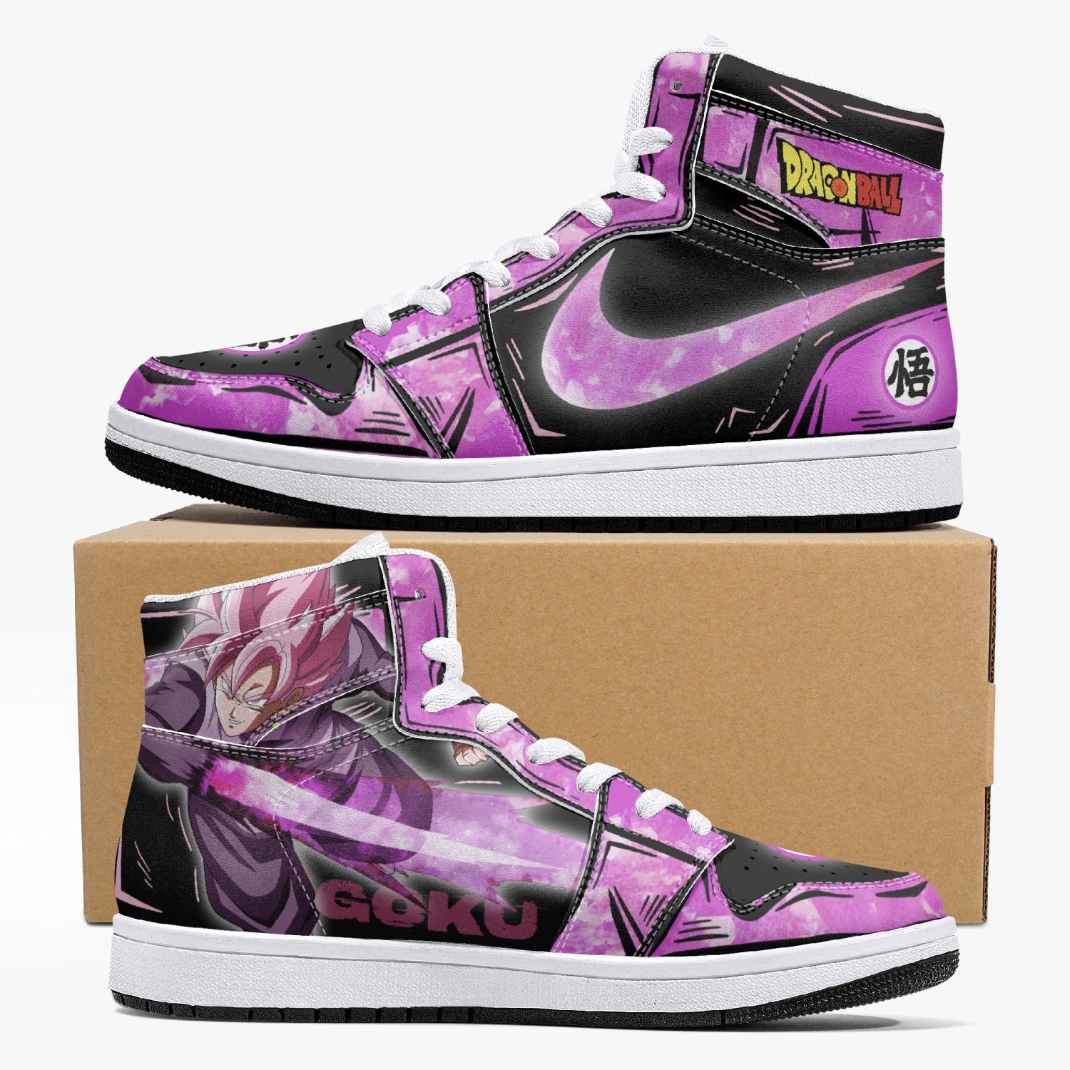 Goku Black Rose Dragon Ball Mid 1 Basketball Shoes