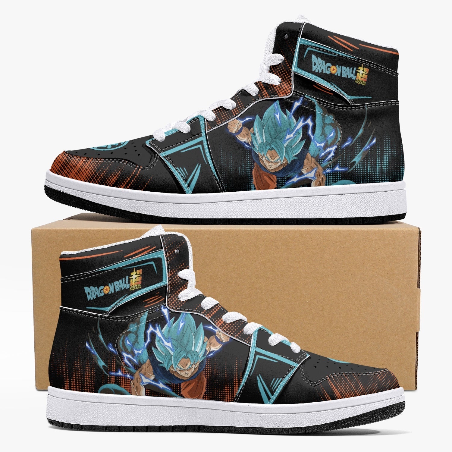 Goku Blue Dragon Ball Super Mid 1 Basketball Shoes