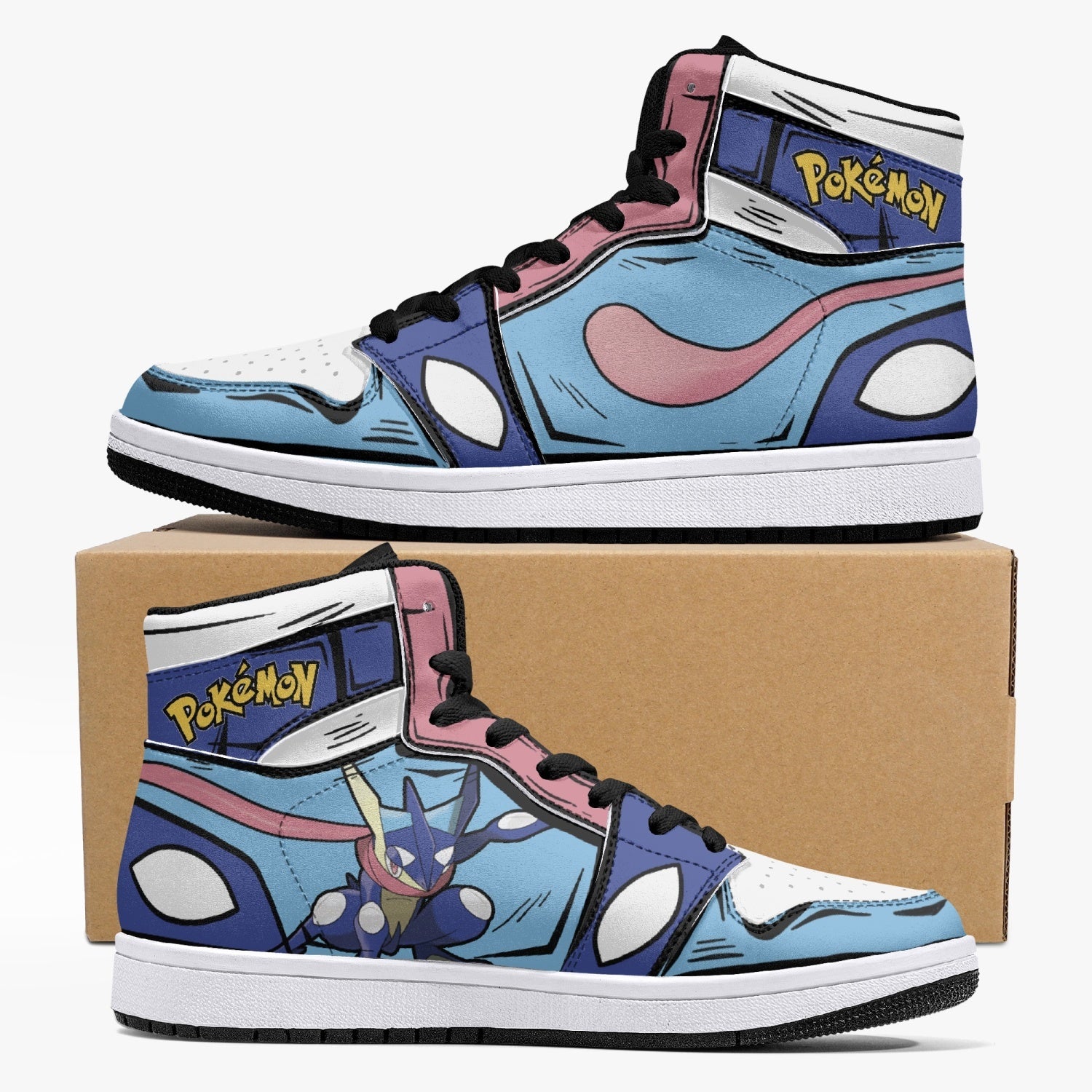 Greninja Pokemon Mid 1 Basketball Shoes