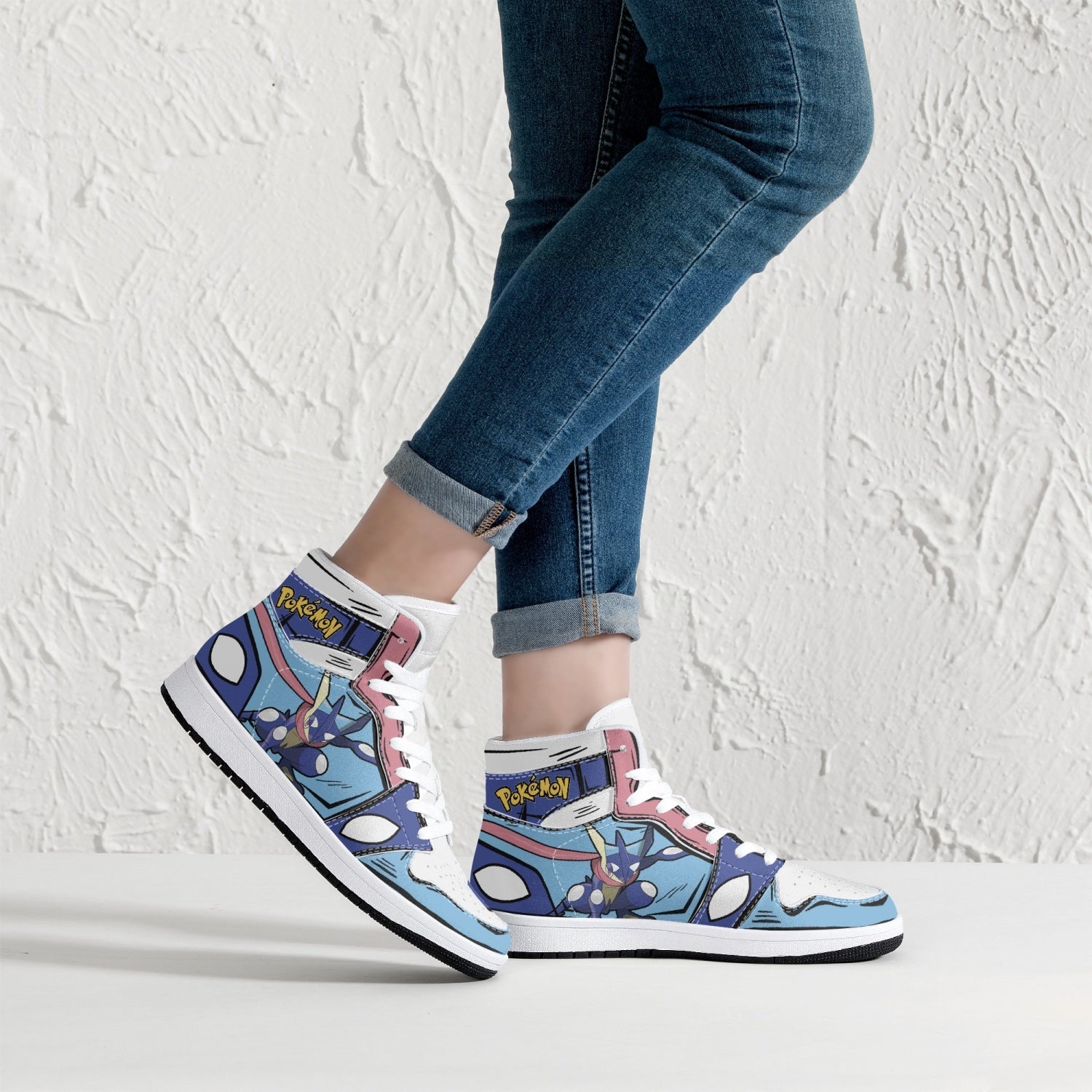 Greninja Pokemon Mid 1 Basketball Shoes