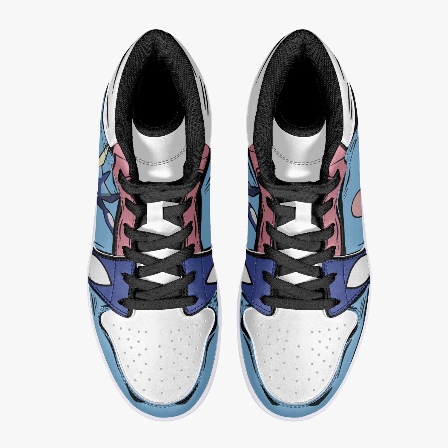 Greninja Pokemon Mid 1 Basketball Shoes