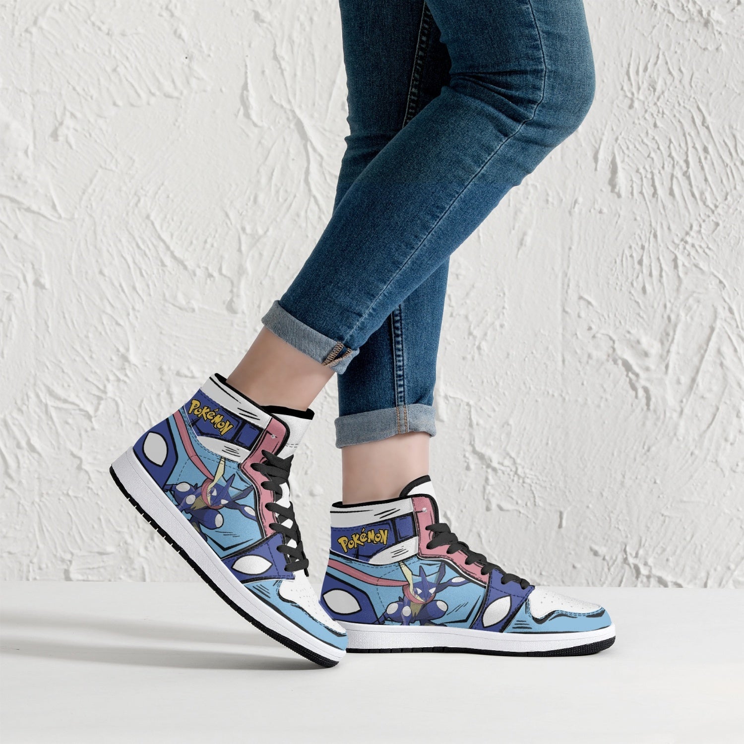 Greninja Pokemon Mid 1 Basketball Shoes