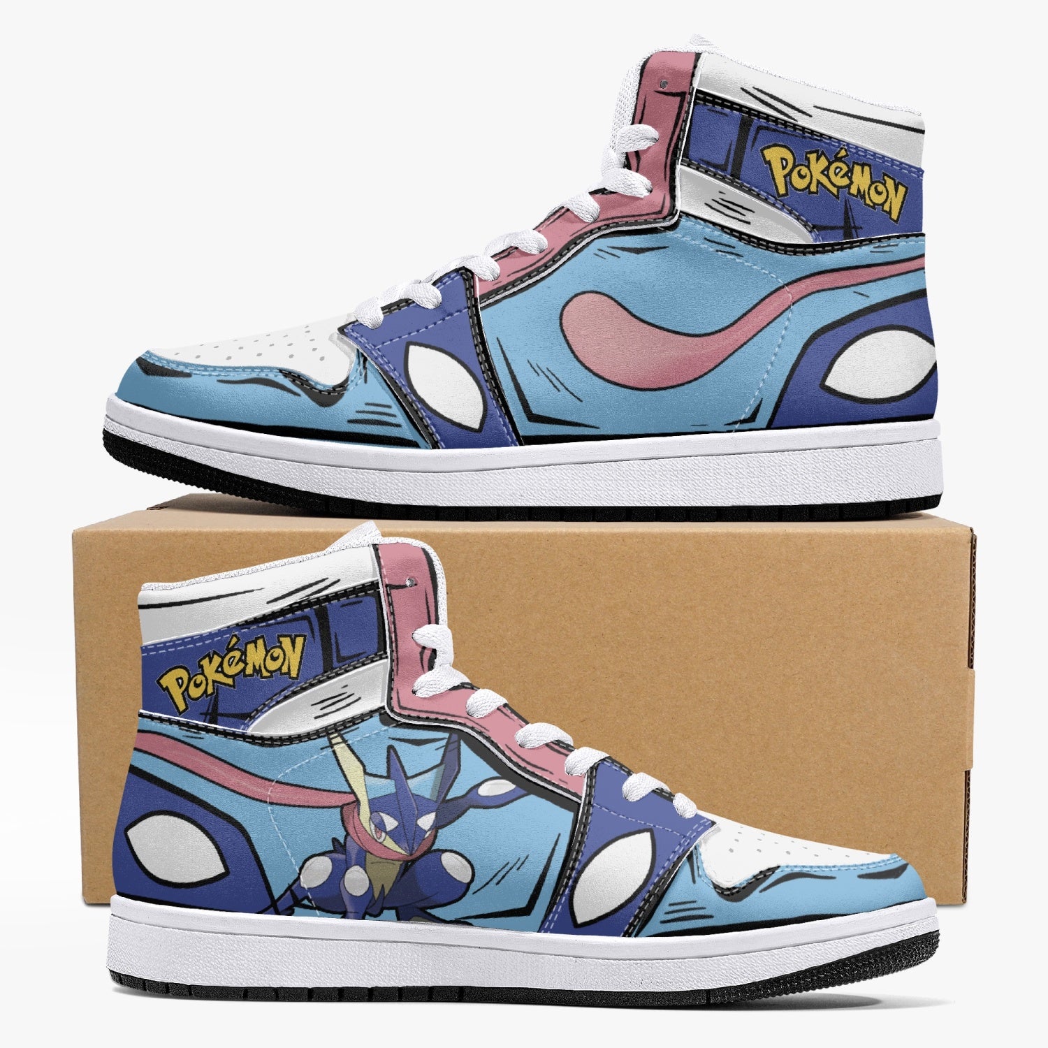 Greninja Pokemon Mid 1 Basketball Shoes