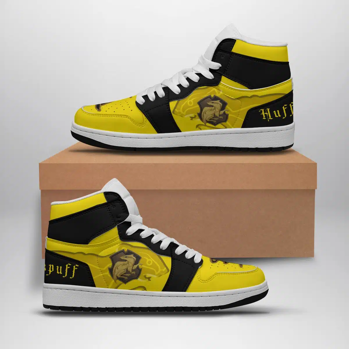 Hufflepuff Harry Potter Shonen Mid 1 Basketball Shoes for Wizards and Muggles
