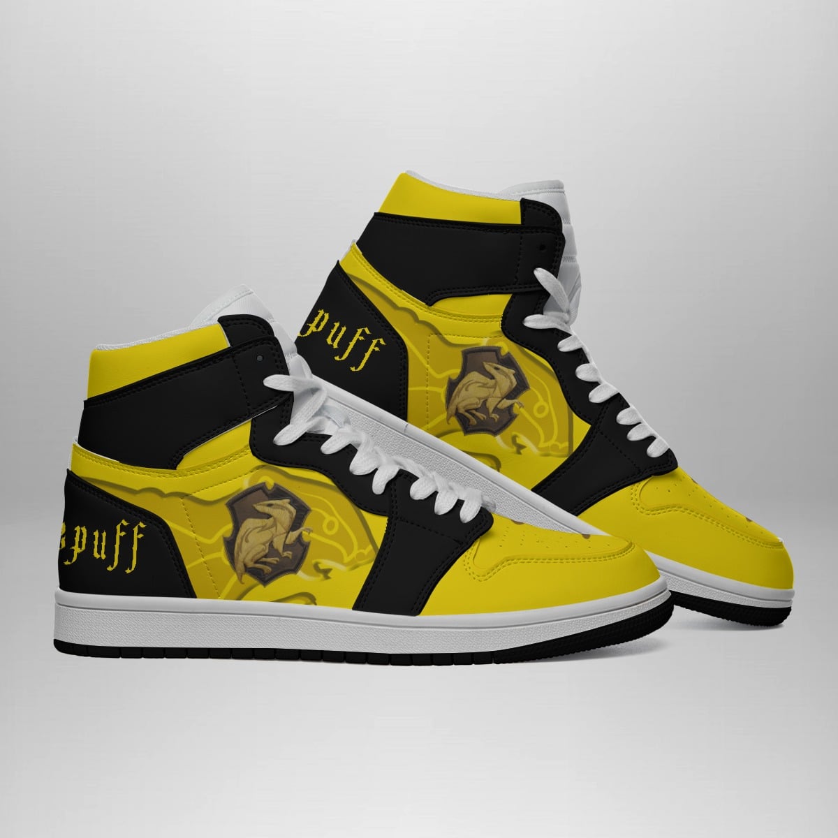 Hufflepuff Harry Potter Shonen Mid 1 Basketball Shoes for Wizards and Muggles